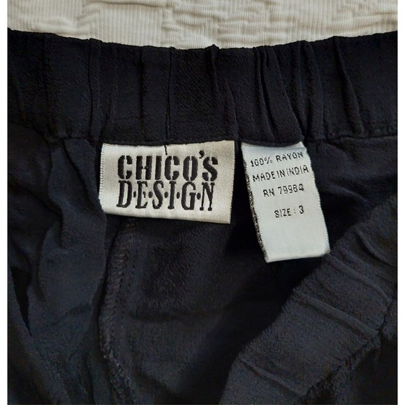 Chicos Design Pants Women's Size 3 (XL),Rayón, Embroidery, Black ,Straingh Legs. - Picture 2 of 9